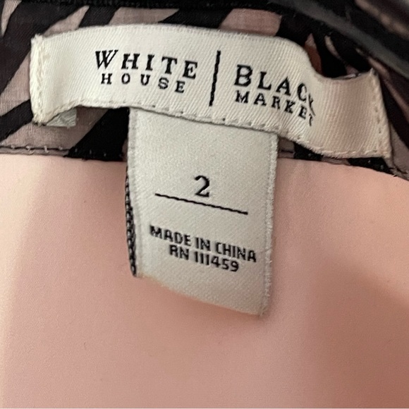 WHITE HOUSE BLACK MARKET Strapless Formal/Party Dress Women’s 2 Black/Pink Lined - Picture 4 of 8